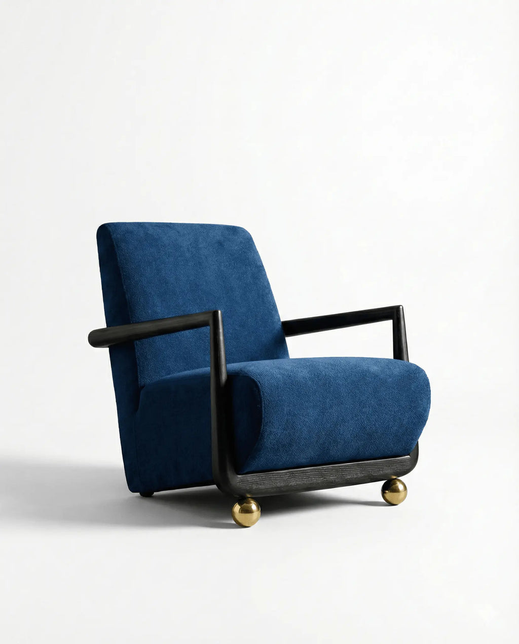 Textured Accent Chair with Brass Legs