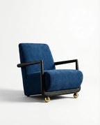 Textured Accent Chair with Brass Legs