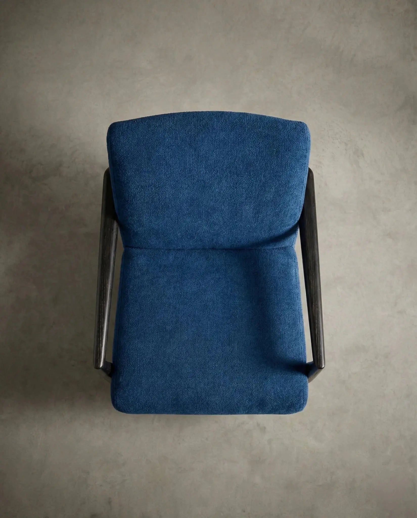 Flat Dark Blue - Masterfully crafted textured accent chair with brass legs in a premium living room by Arris Concepts