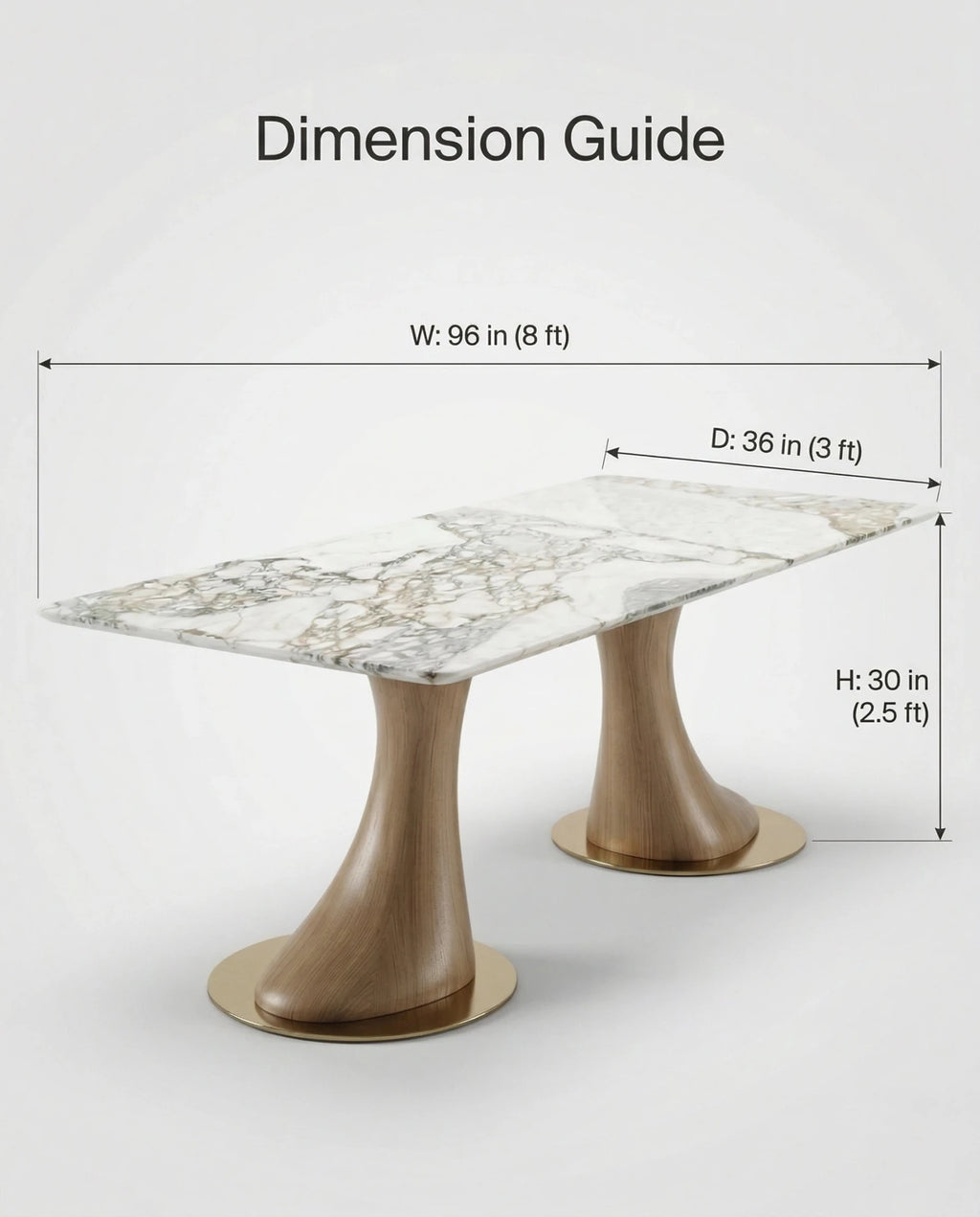 Beautiful premium 6 seater marble dining table with sculpted wood pedestals crafted by Arris Concepts Luxury Pvt. Ltd.