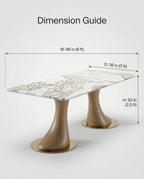 Beautiful premium 6 seater marble dining table with sculpted wood pedestals crafted by Arris Concepts Luxury Pvt. Ltd.