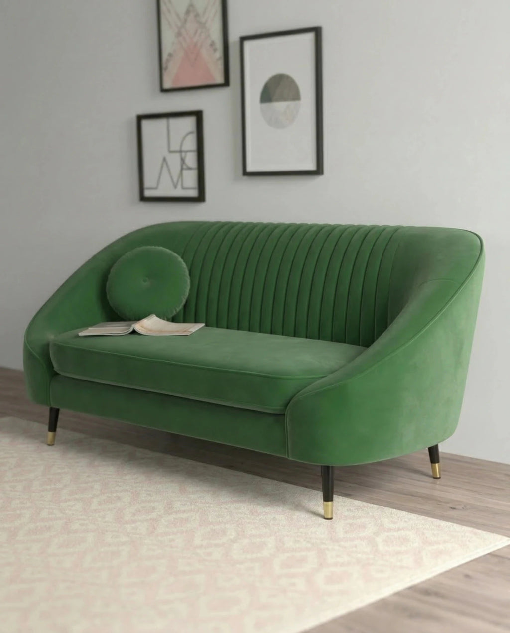 Beautiful premium art deco velvet loveseat crafted by Arris Concepts Luxury Pvt. Ltd.