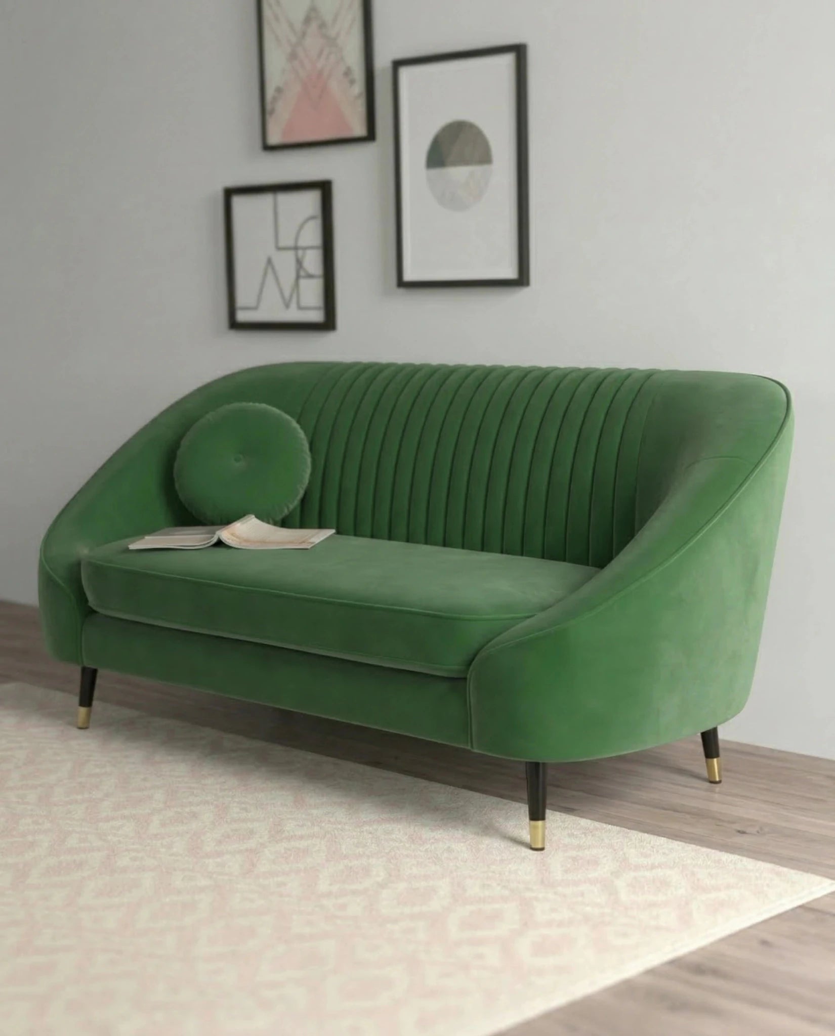 Beautiful premium art deco velvet loveseat crafted by Arris Concepts Luxury Pvt. Ltd.