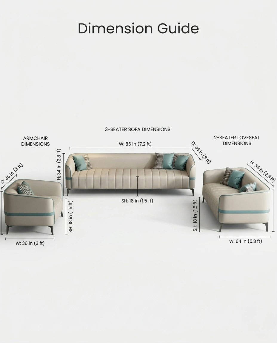 Modern curved living room seating and a premium beige channel tufted sofa crafted by Arris Concepts Luxury Pvt. Ltd.