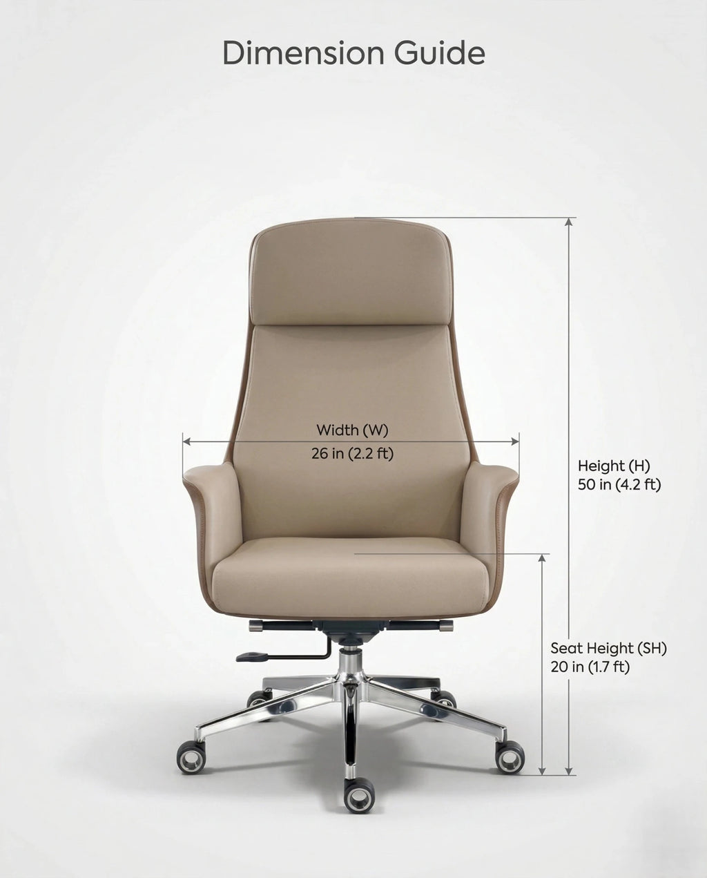 Modern ergonomic desk chair and a premium beige leather executive chair by Arris Concepts Luxury Pvt. Ltd.