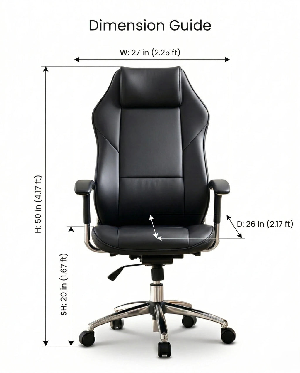 A premium black leather executive chair and designer high-back desk chair by Arris Concepts Luxury Pvt. Ltd.