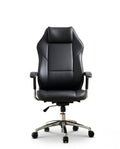 A premium black leather executive chair and designer high-back desk chair by Arris Concepts Luxury Pvt. Ltd.