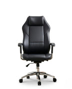 A premium black leather executive chair and designer high-back desk chair by Arris Concepts Luxury Pvt. Ltd.