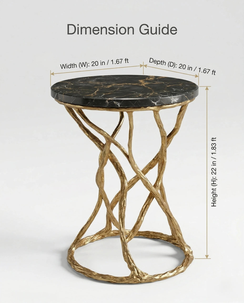 Beautiful premium black marble gold corner table crafted by Arris Concepts Luxury Pvt. Ltd.