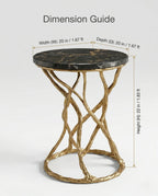 Beautiful premium black marble gold corner table crafted by Arris Concepts Luxury Pvt. Ltd.