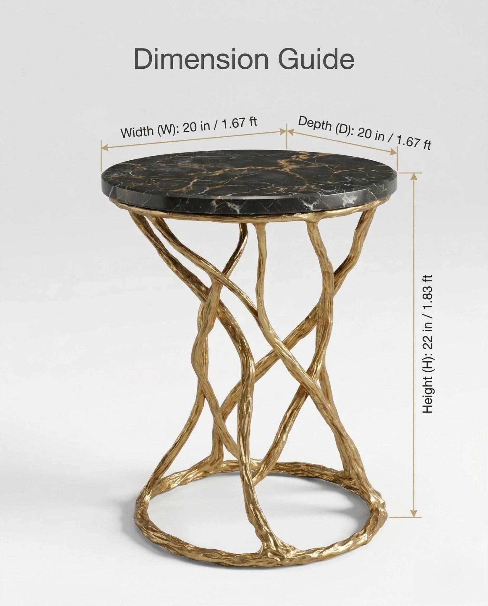 Beautiful premium black marble gold corner table crafted by Arris Concepts Luxury Pvt. Ltd.