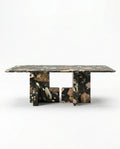 Modern geometric stone table and premium black terrazzo dining table crafted by Arris Concepts Luxury Pvt. Ltd.