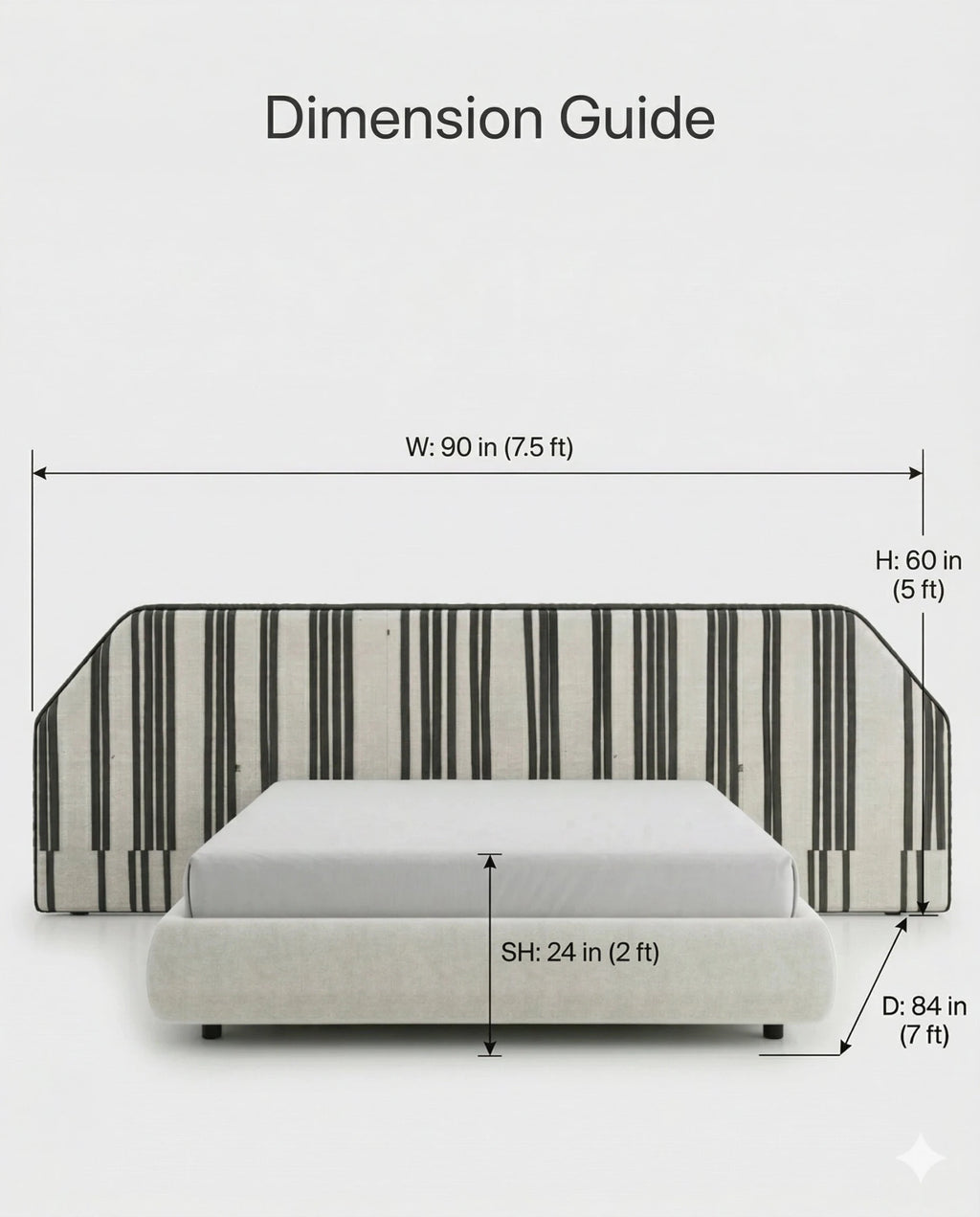 Beautiful premium black white striped king bed crafted by Arris Concepts Luxury Pvt. Ltd.