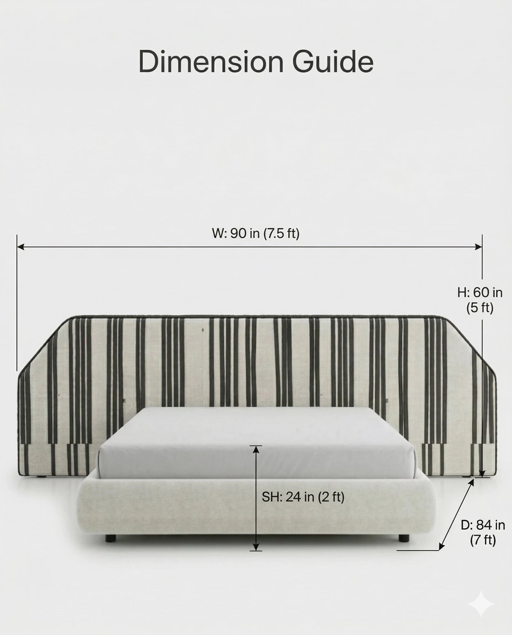 Beautiful premium black white striped king bed crafted by Arris Concepts Luxury Pvt. Ltd.