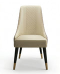 Beautiful premium cream artificial leather dining chair crafted by Arris Concepts Luxury Pvt. Ltd.
