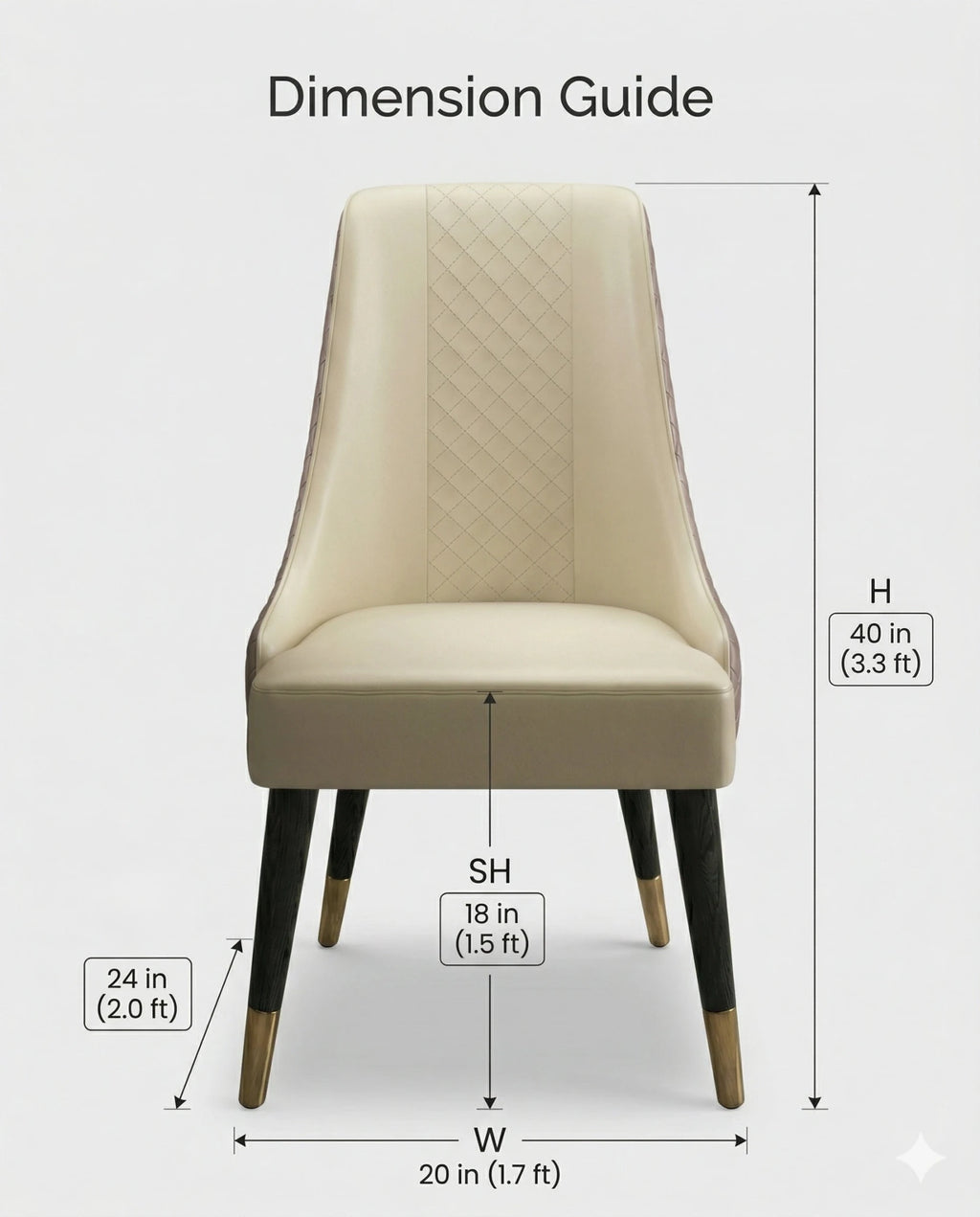 Beautiful premium cream artificial leather dining chair crafted by Arris Concepts Luxury Pvt. Ltd.