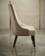Beautiful premium cream artificial leather dining chair crafted by Arris Concepts Luxury Pvt. Ltd.