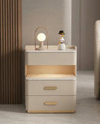 Beautiful modern leather accent table and premium cream marble side table crafted by Arris Concepts Luxury Pvt. Ltd.