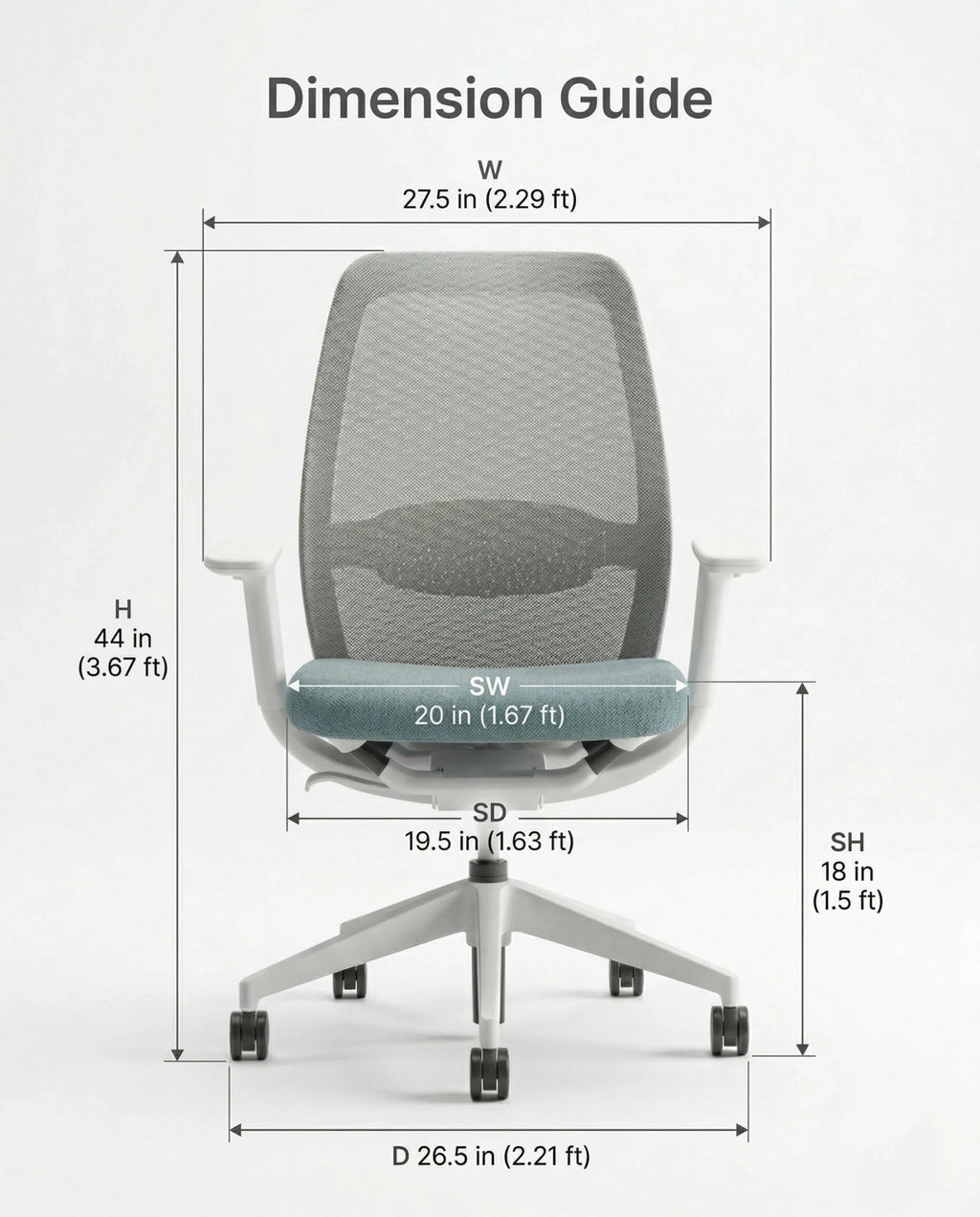 Modern desk chair with teal seat and premium ergonomic mesh office chair by Arris Concepts Luxury Pvt. Ltd.