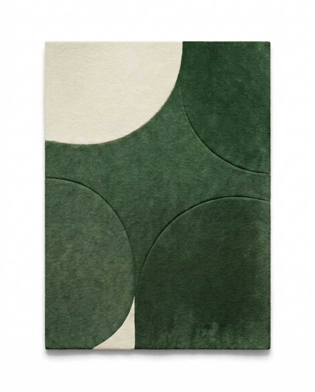 A designer contemporary floor rug and premium geometric green area rug crafted by Arris Concepts Luxury Pvt. Ltd.