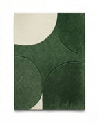 A designer contemporary floor rug and premium geometric green area rug crafted by Arris Concepts Luxury Pvt. Ltd.