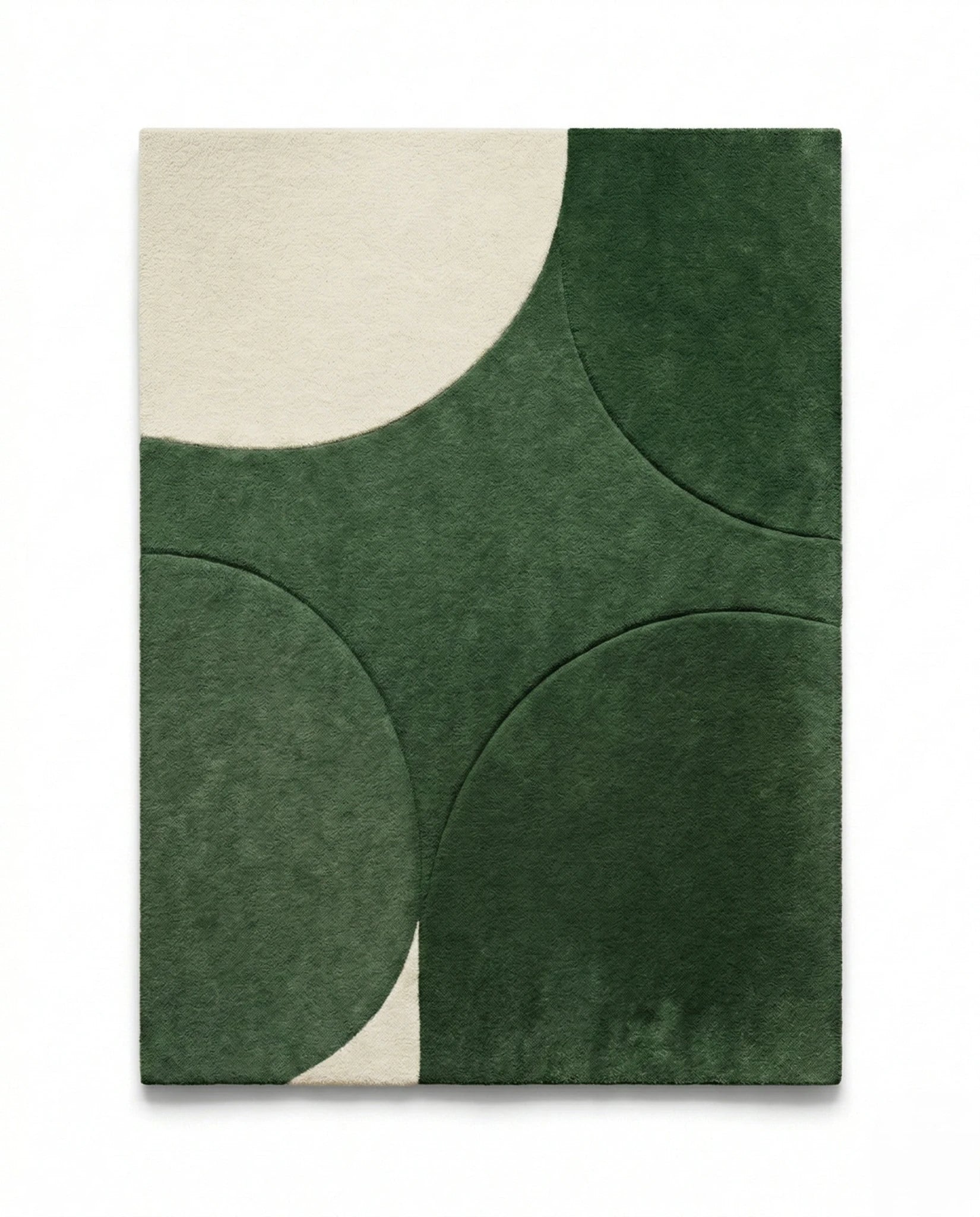A designer contemporary floor rug and premium geometric green area rug crafted by Arris Concepts Luxury Pvt. Ltd.