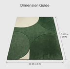 A designer contemporary floor rug and premium geometric green area rug crafted by Arris Concepts Luxury Pvt. Ltd.