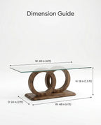 A premium glass and wood coffee table and modern round glass center table crafted by Arris Concepts Luxury Pvt. Ltd.