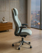 Modern executive desk chair and premium grey ergonomic office chair crafted by Arris Concepts Luxury Pvt. Ltd.