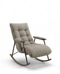 High-end living room seating and premium grey modern rocking chair crafted by Arris Concepts Luxury Pvt. Ltd.