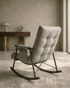 High-end living room seating and premium grey modern rocking chair crafted by Arris Concepts Luxury Pvt. Ltd.