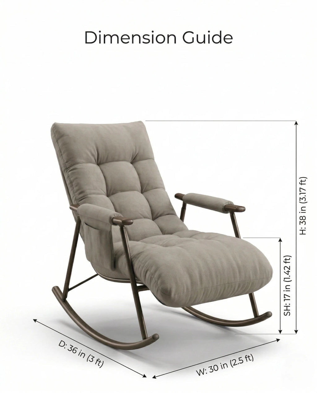 High-end living room seating and premium grey modern rocking chair crafted by Arris Concepts Luxury Pvt. Ltd.