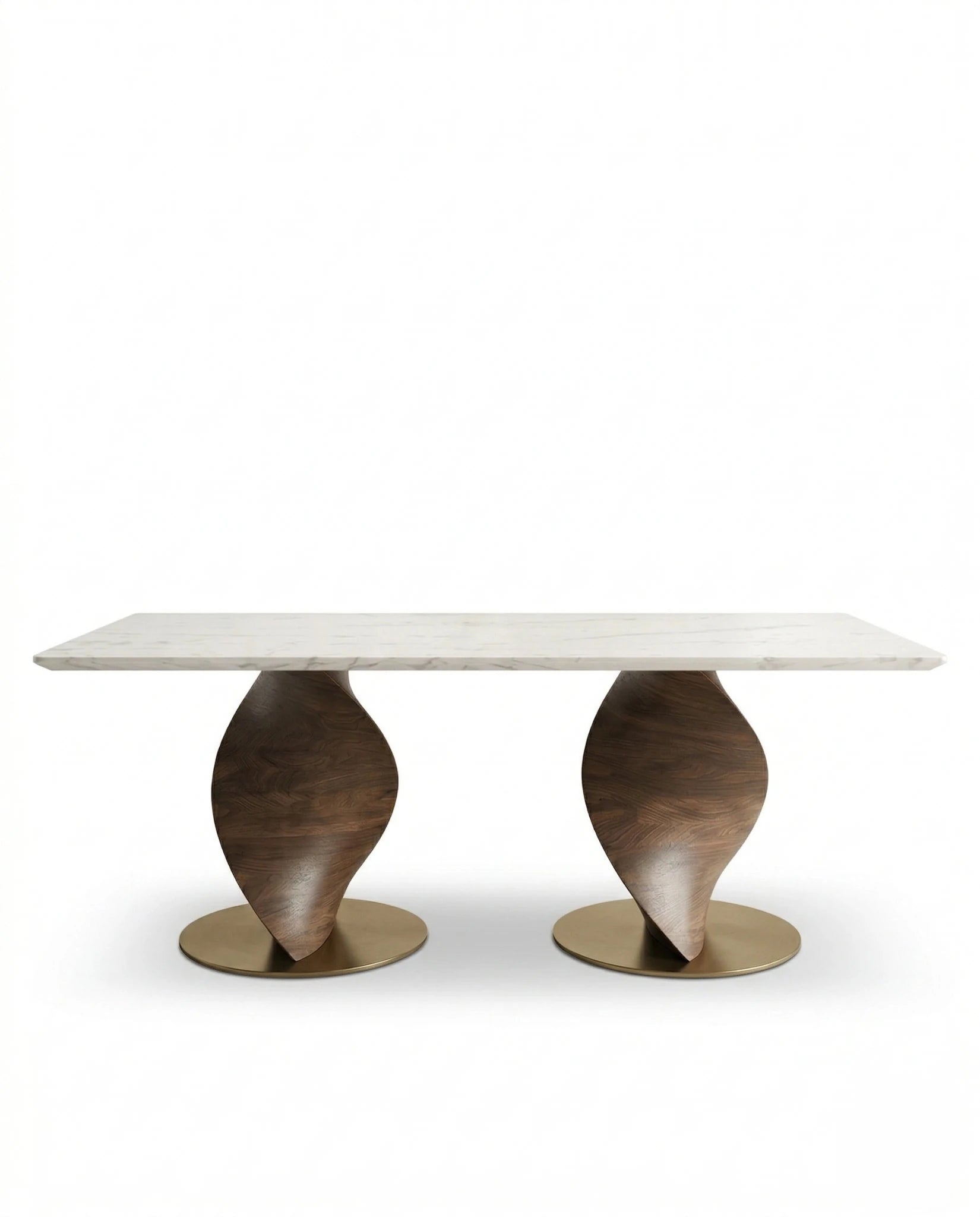 Modern wood base marble table and premium marble sculptural dining table by Arris Concepts Luxury Pvt. Ltd.