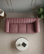 Beautiful premium mauve velvet chesterfield sofa crafted by Arris Concepts Luxury Pvt. Ltd.