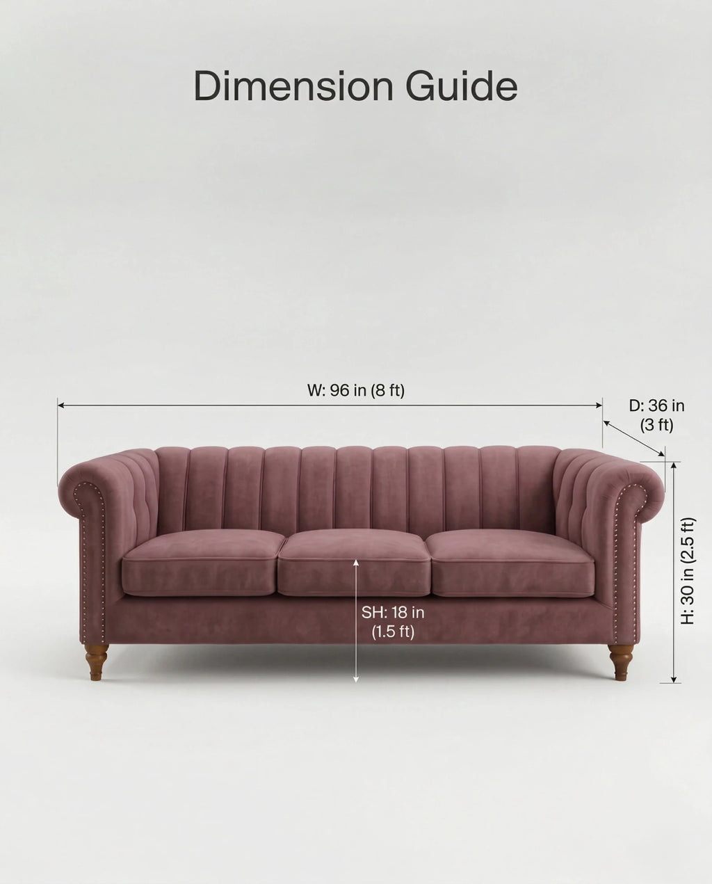 Beautiful premium mauve velvet chesterfield sofa crafted by Arris Concepts Luxury Pvt. Ltd.