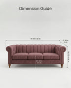 Beautiful premium mauve velvet chesterfield sofa crafted by Arris Concepts Luxury Pvt. Ltd.