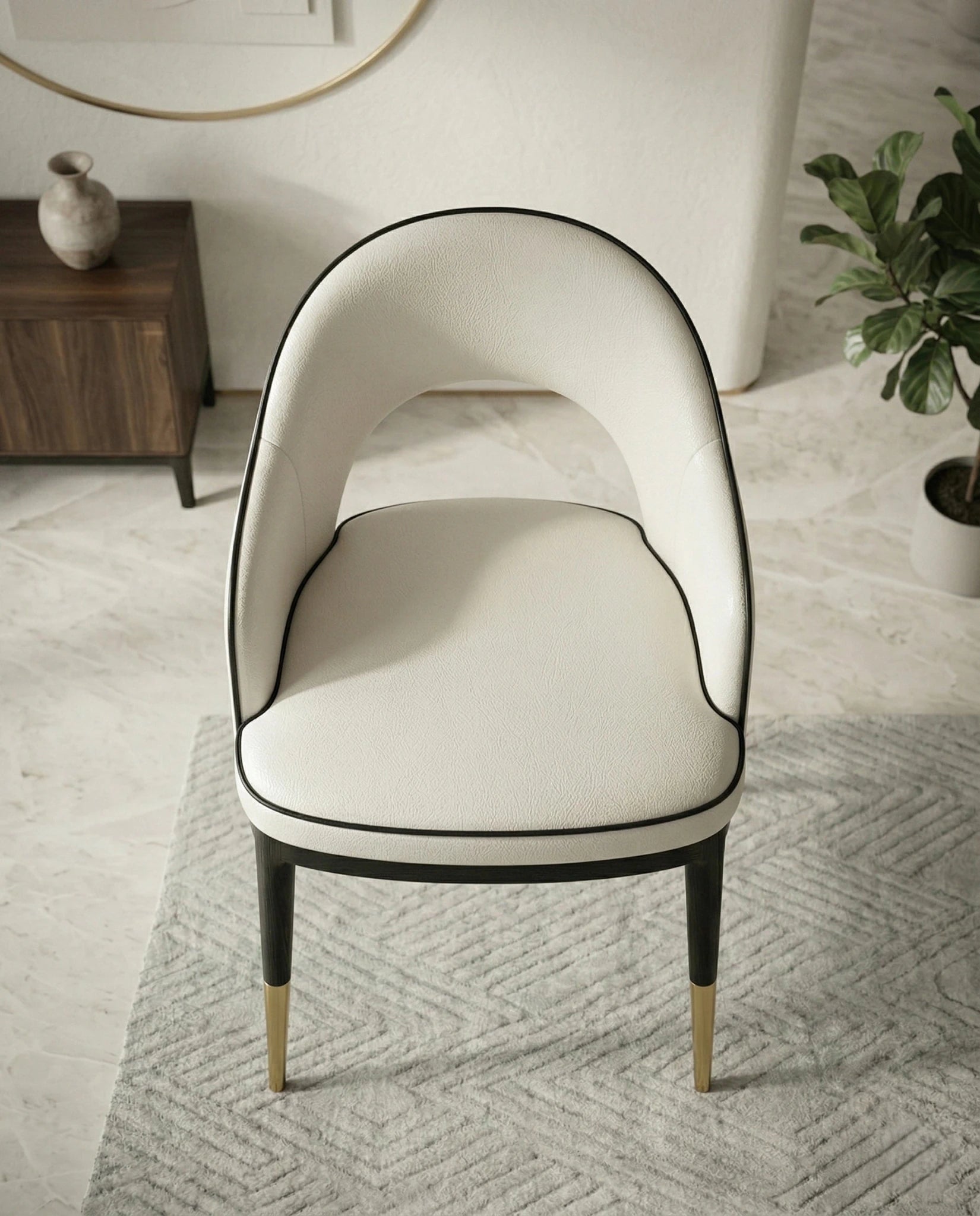 Beautiful premium modern curved dining chair crafted by Arris Concepts Luxury Pvt. Ltd.
