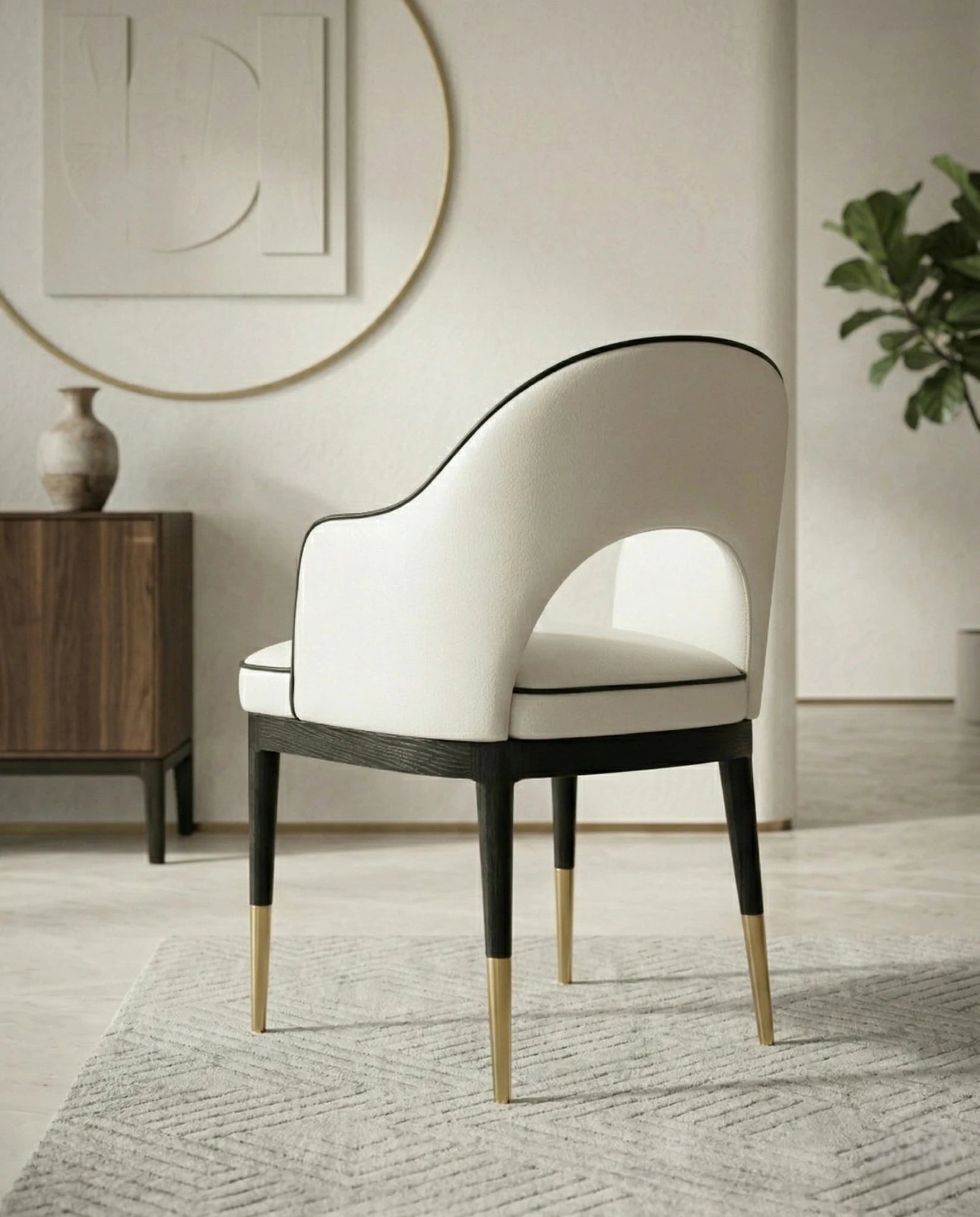 Beautiful premium modern curved dining chair crafted by Arris Concepts Luxury Pvt. Ltd.