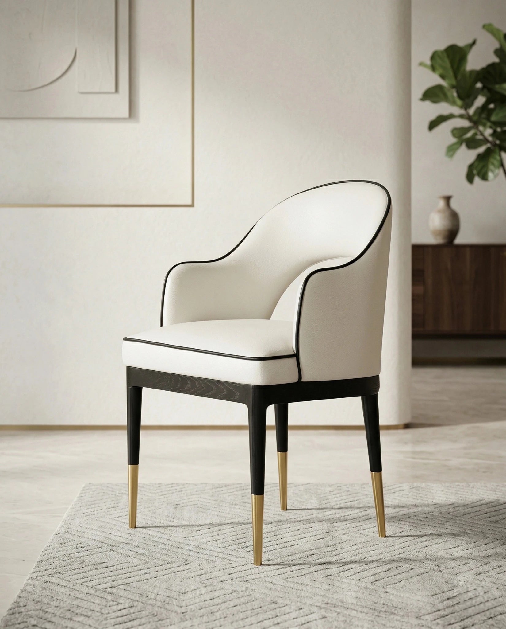 Beautiful premium modern curved dining chair crafted by Arris Concepts Luxury Pvt. Ltd.
