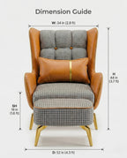 High-end accent chair and ottoman and premium real leather houndstooth chair crafted by Arris Concepts Luxury Pvt. Ltd.