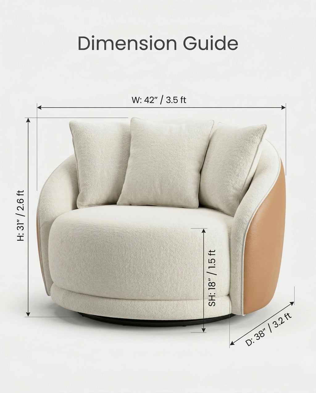 Beautiful premium rotating lounge chair with ottoman crafted by Arris Concepts Luxury Pvt. Ltd.