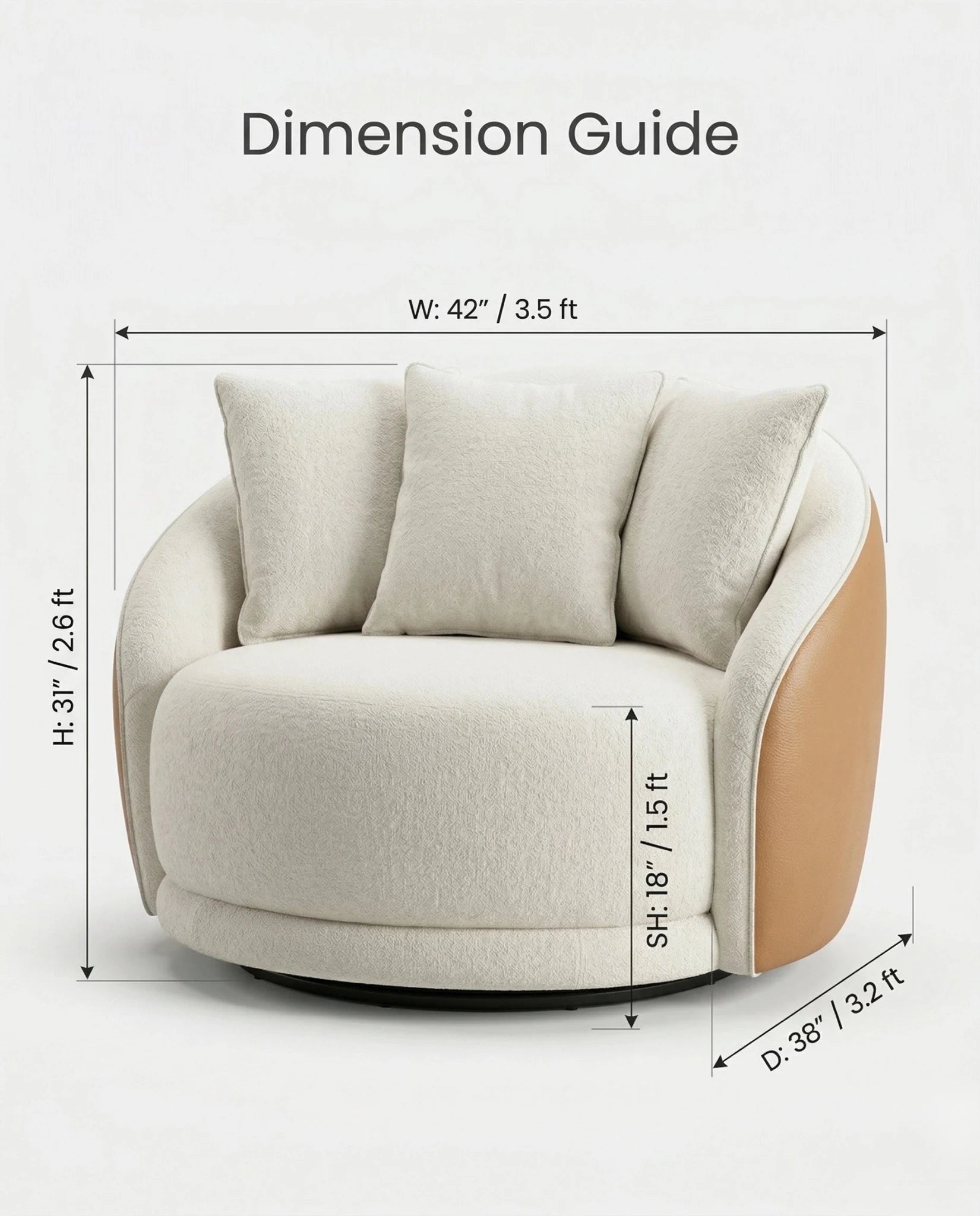 Beautiful premium rotating lounge chair with ottoman crafted by Arris Concepts Luxury Pvt. Ltd.