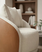 Beautiful premium rotating lounge chair with ottoman crafted by Arris Concepts Luxury Pvt. Ltd.