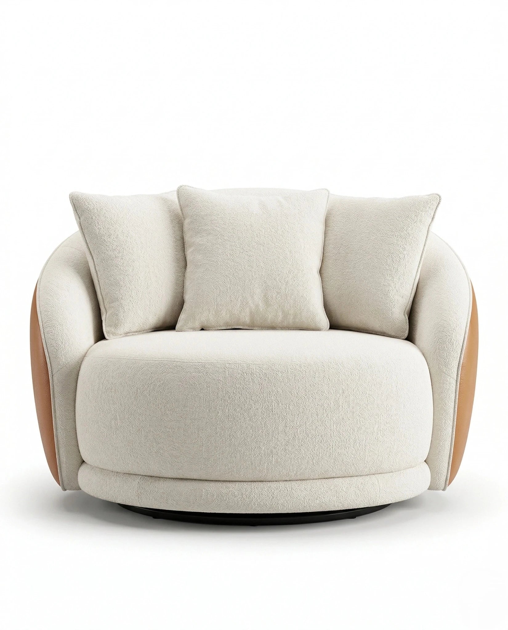 Beautiful premium rotating lounge chair with ottoman crafted by Arris Concepts Luxury Pvt. Ltd.
