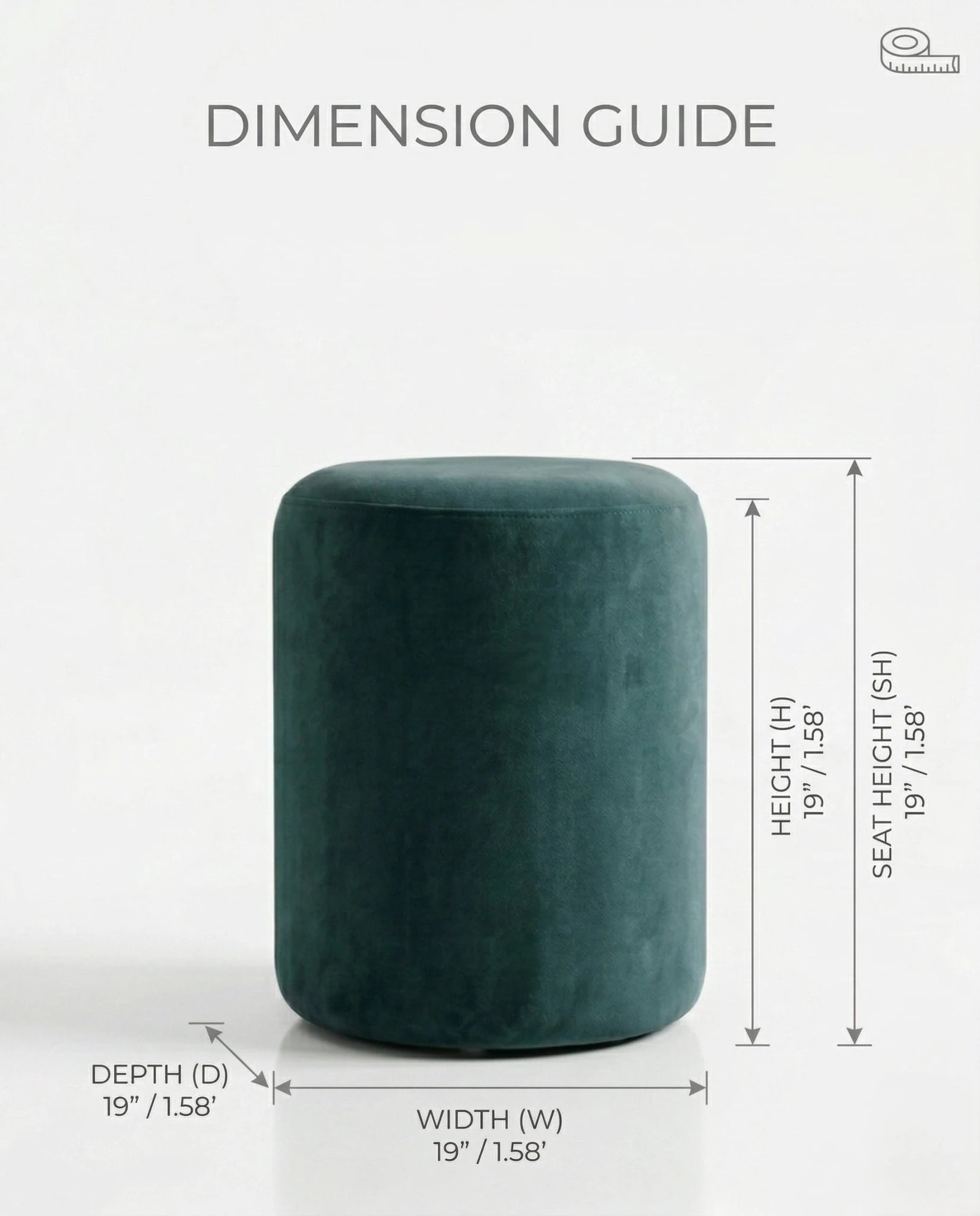 Beautiful premium round velvet pouf crafted by Arris Concepts Luxury Pvt. Ltd.