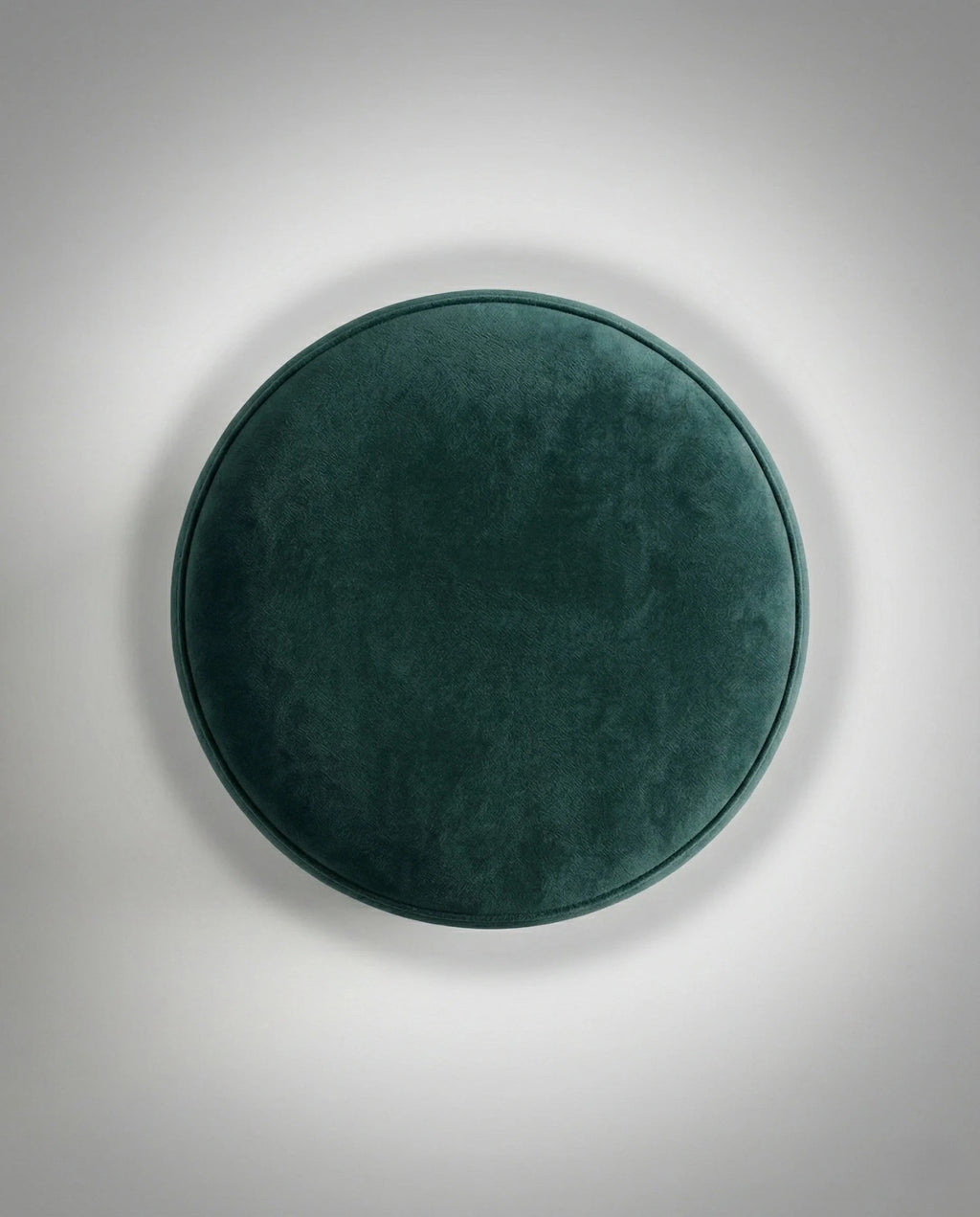 Beautiful premium round velvet pouf crafted by Arris Concepts Luxury Pvt. Ltd.
