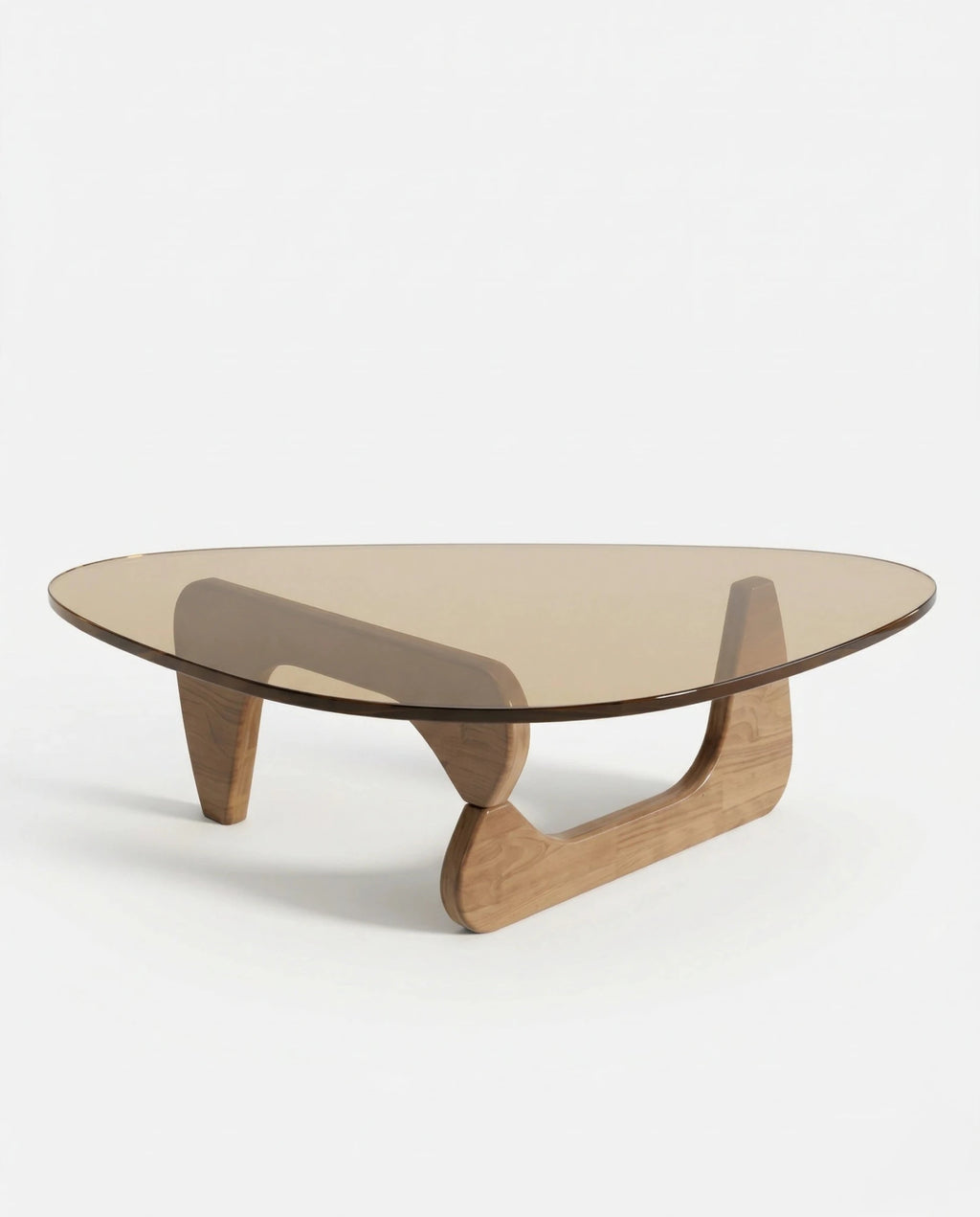A premium tinted glass coffee table with a modern mid century center table base by Arris Concepts Luxury Pvt. Ltd.