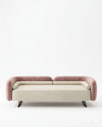 Beautiful premium two tone velvet bed end bench crafted by Arris Concepts Luxury Pvt. Ltd.