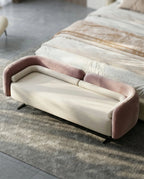 Beautiful premium two tone velvet bed end bench crafted by Arris Concepts Luxury Pvt. Ltd.