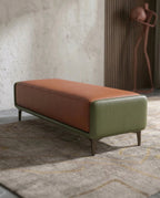 Masterfully crafted premium upholstered bed end bench with a sleek metal frame by Arris Concepts